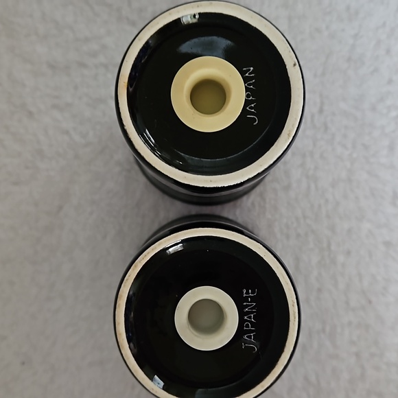 Vintage Mikasa Galleria Opus Black Calla Lily Creamer and Salt & Pepper - Picture 7 of 9